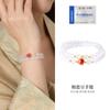 Pulsera de Plata Esterlina S925 de Fujian y Guangdong con Frijol Rojo y Cinabrio, Nuevo Estilo Chino Doble Capa Ágata Blanca Joyería Elegante para Mujer