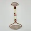 Massageador Roller de Jade Natural e Cristal Rosa Multifuncional para Beleza Facial Empurrador Bastão de Bola de Cristal Multifuncional para Corpo Inteiro