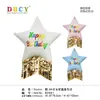 Globo de cumpleaños de estrella de cinco puntas con borlas de 30 pulgadas, decoración de fiesta, foto, globo de papel de aluminio de princesa