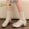 Sapato Feminino Mary Jane Salto Bloco Couro Genuíno Salto Alto 2026 Estilo Novo Primavera Cedo Sapatilhas Baixas Sapatos de Couro Jk