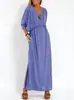 2025 Novos Produtos de Primavera e Verão Europeus e Americanos Cruzados Estação Independente Aliexpress Vestido de Cor da Moda Cintura Alta Fenda Decote V