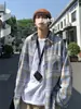 Camisa de Manga Larga a Cuadros para Hombre en Primavera y Otoño, Camisa Casual para Hombres y Mujeres, Diseño de Pareja, Chaqueta Holgada y Versátil para Hombre