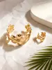 Venda Quente Transfronteiriça Conjunto de Anel e Pulseira Flor 3D Dourada Aberto Ajustável Conjunto de Acessórios Estilo Resort Europeu e Americano
