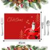 Nova Decoração de Natal Criativa Estampada Mesa de Jantar Imitação Linho Jogo Americano Casa Amazon Atacado Transfronteiriço