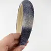 Diadema de Esponja Estilo Coreano Transfronteriza de Corona Alta con Pedrería Completa Color Brillante Bloqueo de Color Pedrería Elegante Diadema de Gama Alta Accesorio para el Cabello Arcoíris