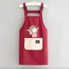 Delantal Impermeable de Dibujos Animados Uso Doméstico de Cocina Cubierta de Manga Limpiable Ropa para Mujer Puesto de Catering Ropa de Trabajo de Manga Larga Impresión de Logotipo