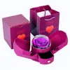 Alas de Ángel Flor Eterna Rosa Caja de Joyería Regalo de Cumpleaños para Novia Tapa de Vidrio