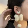 Pendientes Franceses Retro de Perlas con Forma de Corazón, Borla y Lazo, Lujo Ligero, Elegantes y de Gama Alta para Mujer