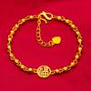 Pulsera de bendición de perla brillante de oro de arena de Vietnam, nueva pulsera de cadena de cuentas de Buda para mujer, pulsera de bendición al por mayor para mujeres