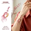 Conjunto de adesivos de tatuagem auspiciosos estilo chinês com peixe koi, peixe dourado, nó chinês, bolsa da sorte, texto, pequenos designs coloridos, à prova d'água para pulso e antebraço