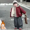 Chaqueta de Invierno para Niños Estilo Nuevo Conejo de Peluche Dibujos Animados 2026 Moda Fresca Streetwear Forro Polar Grueso con Capucha Top Cálido