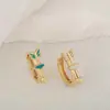 Pendientes de Moda Geométricos con Baño de Cobre y Esmalte Goteado para Mujer, Hebilla de Oreja con Patrón de Flecha de Cupido, Hebilla de Oreja de Moda