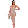 Vk2072 Roupas Femininas Cruzadas Europeias e Americanas Alças Diamante Quente Transparente Slim Vestido Ebay