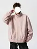 Chaqueta de Cuero PU Retro Americana con Cuello Alto para Hombre Otoño de Gama Alta Canalla Fresca Biker Chaqueta de Béisbol Chaqueta Casual de Trabajo