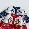 Cardigan Tricot Fofo de Pinguim para Meninas Inverno Bebê Jacquard Espessado Desenho Animado Cardigan Suéter Infantil zdm6681