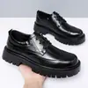 48 Zapatos de Hombre de Talla Grande con Suela Gruesa para Aumentar Altura, Tallados, Estilo Británico Brogue, Zapatos de Piel, Zapatos Casuales de Invierno, Zapatos para Traje de Novio