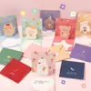 Tarjeta de felicitación de cumpleaños de animal de dibujos animados 3D estilo Ins, tarjeta de bendición y confesión escrita a mano, tarjeta plegable, regalo de mensaje
