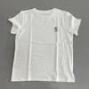 Camiseta Casual de Algodão com Bordado de Ursinho, Manga Curta, Verão, Gola Redonda, Top para Mulheres