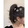 Grampo de Cabelo Floco de Neve Totalmente Cravejado de Diamantes Super Brilhante Novo Estilo Outono e Inverno, Presilha Bico de Pato Versátil de Diamantes Brilhantes de Alta Qualidade, Acessório de Cabelo Lateral de Natal