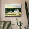 Pinturas Famosas Mundialmente Decoração de Parede para Sala de Estar Pintura Quarto de Hopper à Beira-Mar Mural para Quarto Cenário de Pousada Pintura para Pendurar em Restaurante