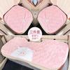 Cojín para asiento de coche pulido de pelo de conejo, lindo cojín para asiento de coche de dibujos animados, funda gruesa y cálida anticongelante para asiento de coche