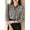 Blusa de gasa a la moda para mujeres petite, nuevo top elegante de manga larga otoño 2026, camisa básica para primavera y otoño