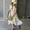 Vestido sem mangas de verão para menina de porte médio a grande roupas infantis colete infantil para menina vestido de princesa vestido de bolo vestido estiloso moderno