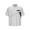 Nanxia Verão Nova Cor Color Block Gola Redonda Manga Curta Masculina Casual Design Tendência Marca Camiseta Retro Versátil Top