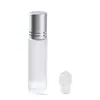 Ponto de Venda Atacado Capa com Textura de Madeira Frasco com Rolo de Vidro Fosco Sub-frasco para Perfume Óleo Essencial com Rolo de Massagem de Alto Padrão
