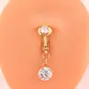 Fábrica de Joyería Yiwu Personaliza Anillos para Ombligo Transfronterizos, Acero Inoxidable con Diamantes, Lazo en Forma de Corazón, Joyería Falsa para Ombligo Sin Perforación