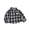 Camisa Xadrez Retrô para Bebês e Crianças Pequenas, Camisa Retrô Estilo Floresta para Bebês na Primavera e Outono, Roupa de Primavera para Crianças Pequenas, Jaqueta Casual