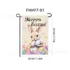 Bandera de Jardín de Pascua con Diseños de Conejo y Huevo, Bandera de Decoración Festiva para Patio Exterior, Impresión a Doble Cara
