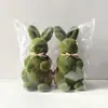 Musgo de terciopelo corto de imitación Conejo de Pascua adornos pequeños para escritorio de sala de estar decoraciones lindas Conejo de Pascua