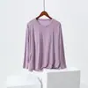 Nuevo Top de Algodón Suave como la Seda para Primavera y Otoño con Copas en el Pecho, Mangas de Tres Cuartos, Holgado y Cómodo Ropa de Casa para Mujer, Fresco y Adecuado para Usar Afuera