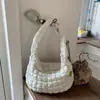 2025 Bolso de Nube Plegado Nuevo Coreano Bolso de Hombro de Moda Bolso Dumpling Gran Capacidad Algodón Plumas Bolso de Axila para Mujer