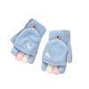 Guantes para niños con hilo de cristal engrosado de otoño e invierno, guantes para el frío con forro polar y dedos expuestos para estudiantes, fabricantes al por mayor