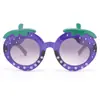Nuevas gafas de sol infantiles con marco de fresa lindo estilo europeo y americano, protección UV, gafas de sol retro de moda para niños