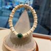 Diseño Original Bienestar Bambú Dorado Bambú Brazalete de Círculo Único Juego Cultural Joyería de Moda Pulsera de Cuentas de Buda Regalo