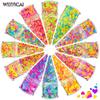 Fluorescente Mixto Hueco Corazón Corazón Amor 12 Colores Set de Lentejuelas para Arte de Uñas Día de San Valentín Arte de Uñas Joyería Taladro Pegatina para Uñas