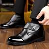 Zapatos de Algodón para Hombre Invierno 2024 Zapatos de Cuero Cálidos con Forro de Felpa para Hombres de Negocios Zapatos Casuales Estilo Británico Zapatos de Cuero Engrosados Pintados para Hombres