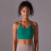 Nuevo Nylon Cepillado Doble Cara Color Sólido Hermoso Espalda Cruzada Sling Deportivo para Correr Fitness Yoga Ropa Deportiva Sujetador Deportivo para Mujeres