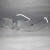 Nuevas Gafas Planas de Negocios Elegantes sin Tornillos con un Diseño de Montura Cuadrada Limpio y Elegante, Gafas Planas Anti-Luz Azul Wm21005