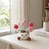 Venta Caliente Transfronteriza Hilo Ganchillo Planta en Maceta Rosa Girasol Abejita Maceta Linda Decoración Adorno Estilo Curativo