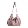 Bolsa de Ombro Feminina da Moda, Bolsa Transversal Casual para Compras, Bolsa de Tecido Estilosa de Cor Sólida Leve, Mochila de Novo Estilo para Trabalho e Deslocamento