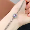 Venta al por mayor de fábrica explosiones pulsera de tanzanita natural plata S925 incrustada piedra principal 4*6 vendiendo Europa y Estados Unidos una generación de cabello