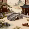 Micro-Paisaje Creativo Puente de Madera Estilo Antiguo Pabellón Jardinería Paisajismo Decoración DIY Accesorios Artesanías de Resina Adornos Pequeños
