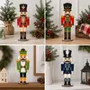 Bestseller de Navidad Adorno de Soldado Cascanueces Figura de Dibujos Animados de Madera Decoración de Escritorio Regalo Festivo Europeo y Americano