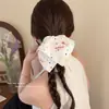 Pañuelo Cuadrado de Cerezas Estilo Coreano para el Cabello para Mujer, Accesorio de Alta Gama para el Cabello, Cuerda Elástica para Cola de Cabello Baja, Goma Elástica para el Cabello, Adorno para el Cabello
