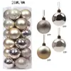Decoración de Bola de Navidad Hueca Electrochapada 6cm Bola de Plástico Adorno Colgante para Árbol de Navidad Decoración para el Hogar en Fiestas Caja de Juego de Bolas Redondas