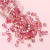 Cuentas de vidrio doméstico de 4 mm para arroz, doble color aurora, cuentas de doble punta, hilo de oro, cuentas hechas a mano para pulsera DIY, accesorios de material